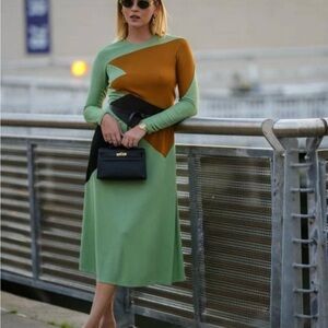 Tory Burch COLOR BLOCK HONEYCOMB JERSEY DRESS  SIZE M